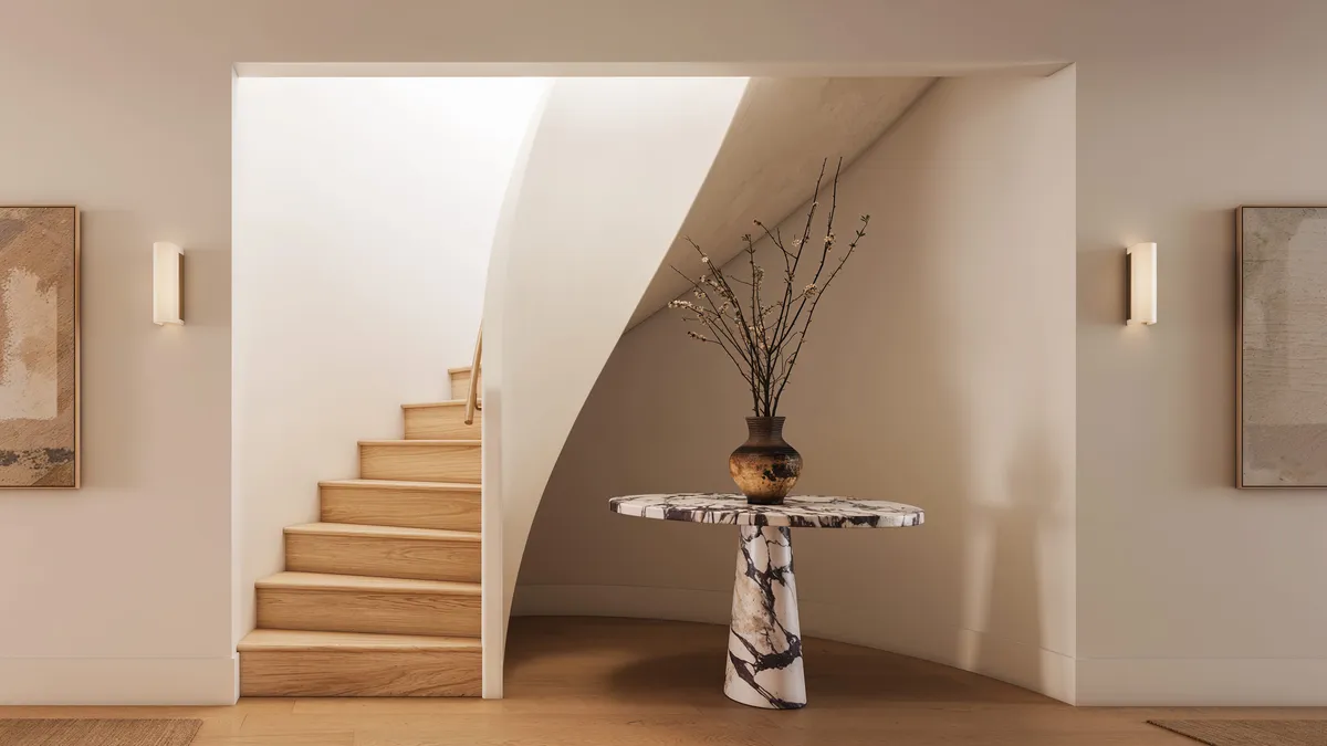 Penthouse stair detail at Boerum Place, Boerum Hill, Brooklyn. CGI by Darcstudio for Avdoo + Partners and Brent Buck Architects.
