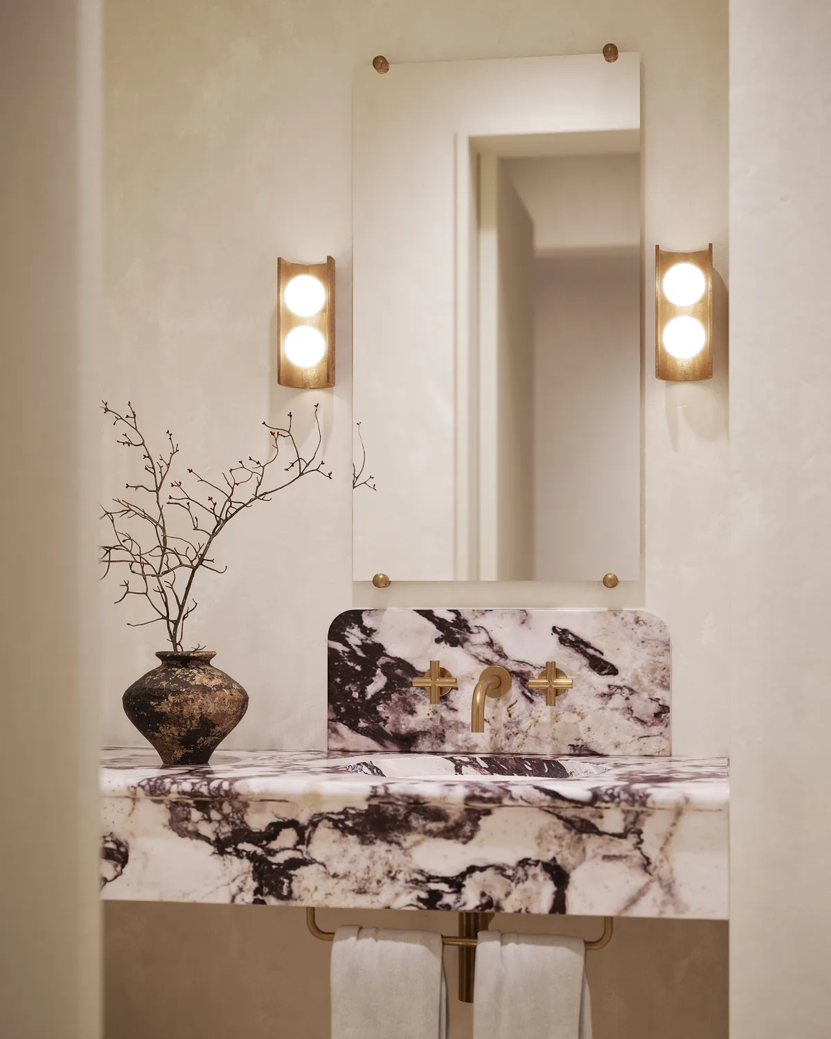 Powder room at Boerum Place, Boerum Hill, Brooklyn. CGI by Darcstudio for Avdoo + Partners and Brent Buck Architects.