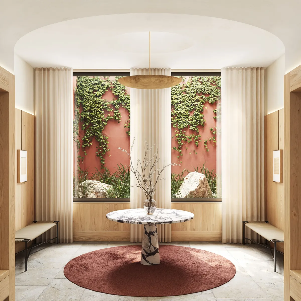 Wellness lounge at Boerum Place, Boerum Hill, Brooklyn. CGI by Darcstudio for Avdoo + Partners and Brent Buck Architects.