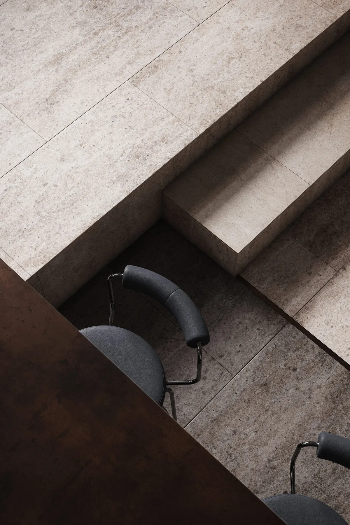 Stone stair detail at Collins Street, Melbourne. CGI by Darcstudio for Carr.