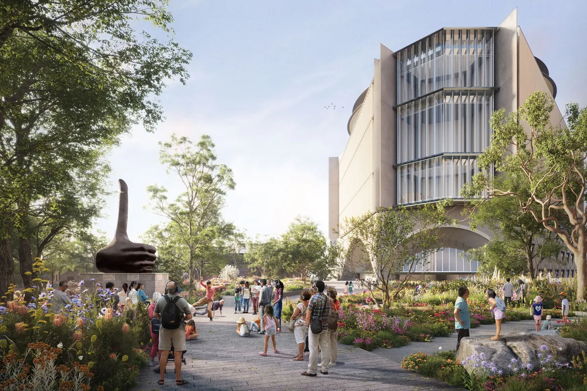 Laak boorndap garden ngv contemporary at Melbourne Arts Precinct, Southbank, Melbourne. CGI by Darcstudio for MAPCO, Angelo Candalepas and Associates and Hassell.