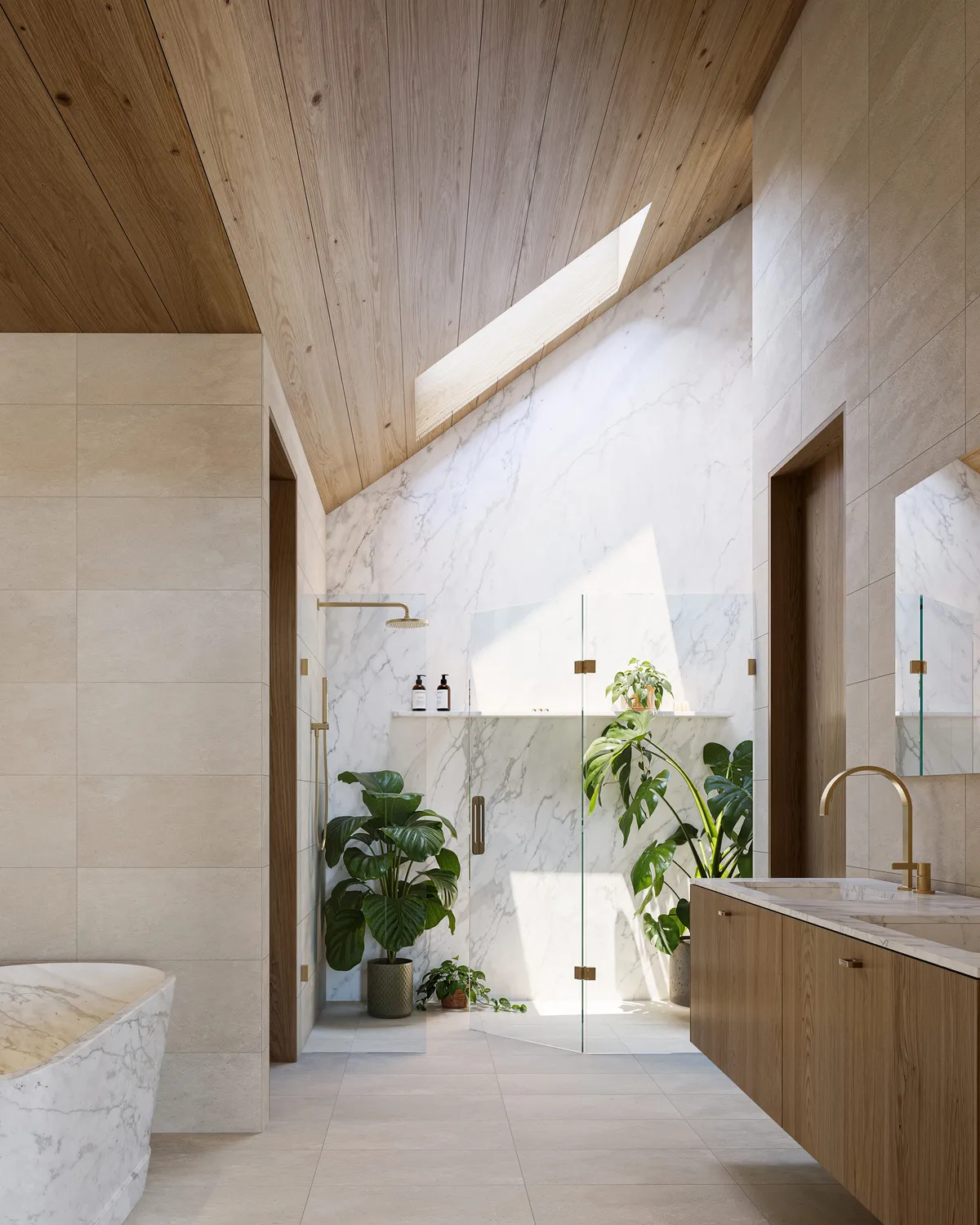 Bathroom at NØMA, Vail, Colorado. CGI by Darcstudio for Alura Development.