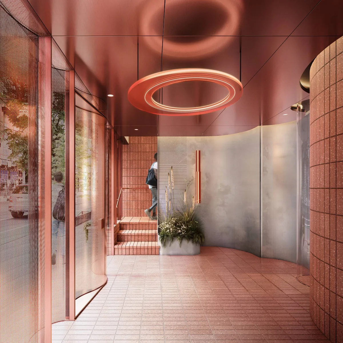 Entrance at Stylus, Lower East Side, New York. CGI by Darcstudio for O’Neill Rose Architects.